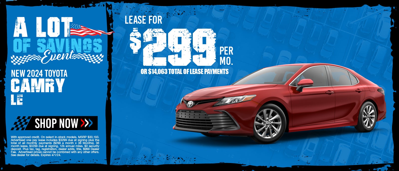 2024 Camry $299 per month